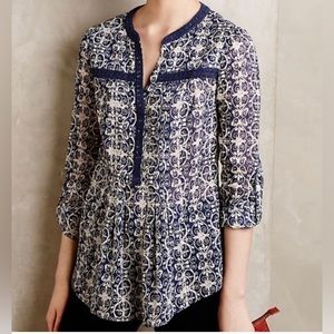 EUC Maeve Abella‎ pintuck blouse size 4